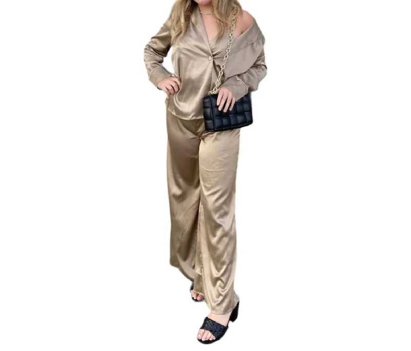 Relaxed Style Positively Alluring Pants In Tan