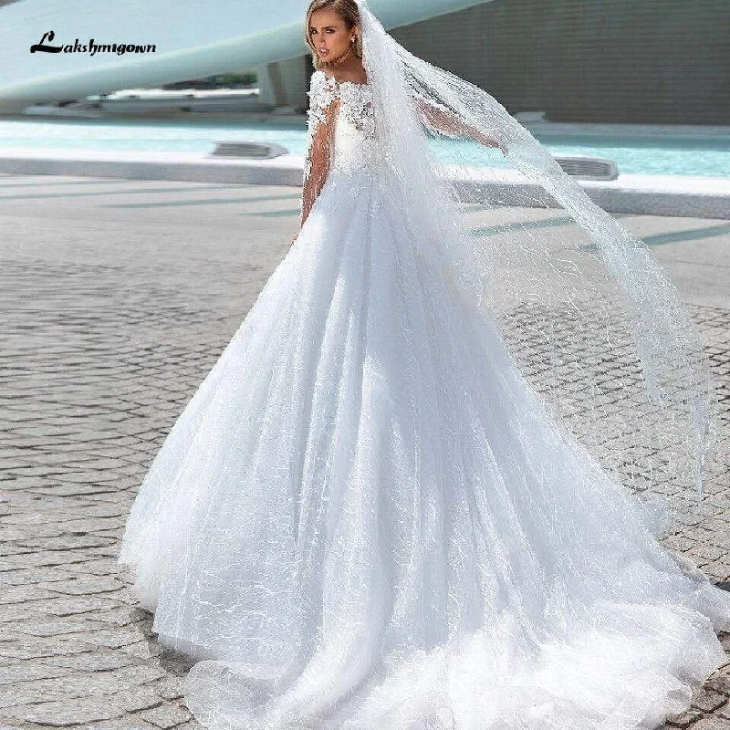 High-Quality Women’s Fashion Dresses Roycebridal Princess Bridal Dresses Lace Glitter Tulle Wedding Dress