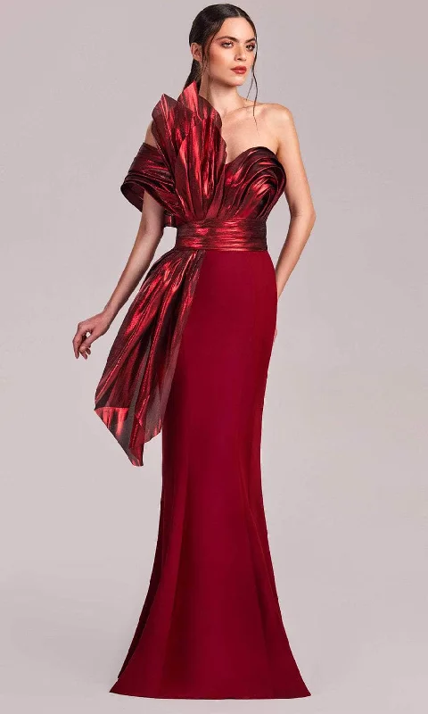 Online Impressions Boutique MNM Couture G1832 - Sweetheart Metallic Ruffle Evening Gown