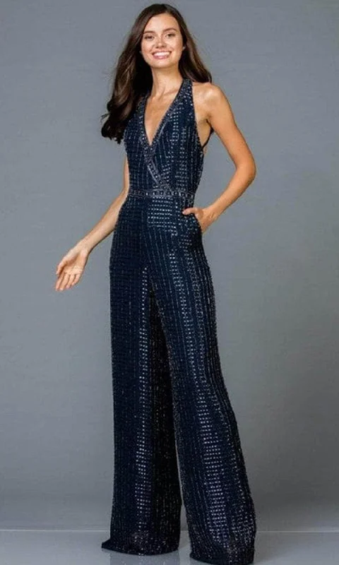 Outfits Ideas SCALA - V-Neck Lattice Jumpsuit 48941