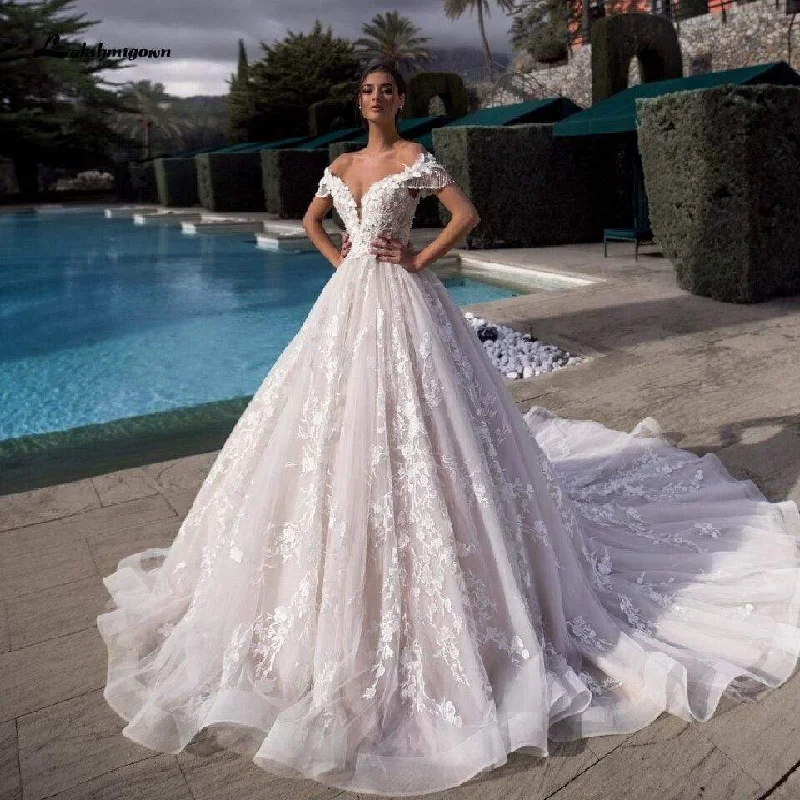 Women’s Evening Wear for Special Occasions Roycebridal Princess Bridal Gown Vintage Lace Wedding Dresses Off the Shoulder