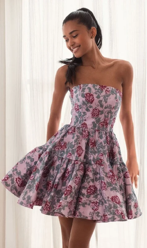 Big Sale Event Short Pink Floral Dress 68624 by Mac Duggal