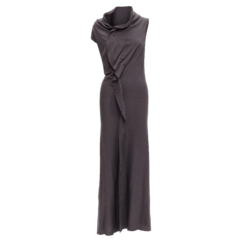 Minimalist Women’s Fashion Clothing Comme Des Garcons cowl neck flutter seam midi dress