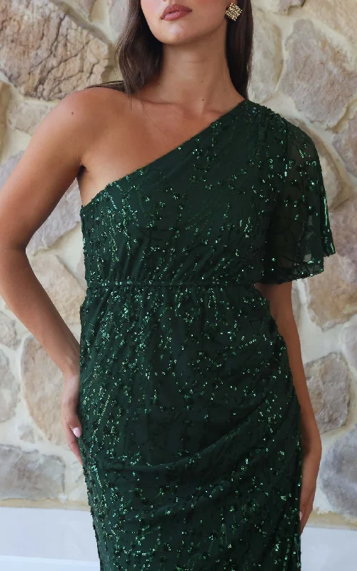 Fashion Essentials Tallulah Sequin Maxi Dress - Emerald