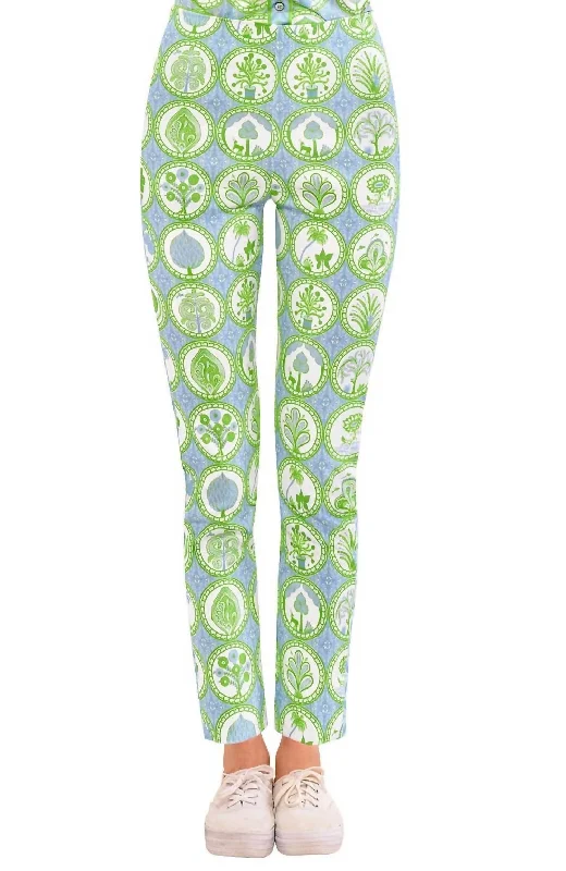 Limited Time Offer Circle Of Love Pull On Pants In Periwinkle/kelly