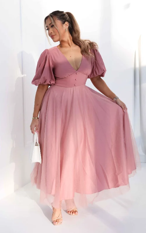 Chic Casual Style One Kiss Maxi Dress - Blush Pink