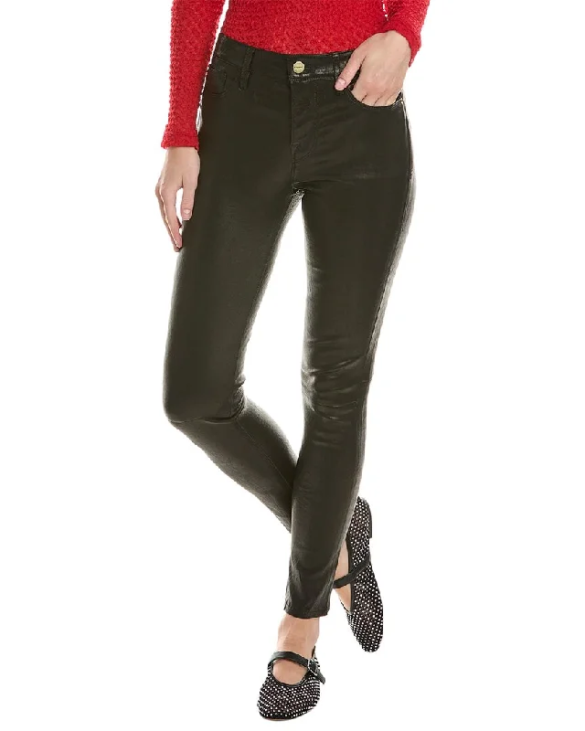 Online Boutique Clothing FRAME Denim Le Skinny De Jeanne Washed Black Leather Jean