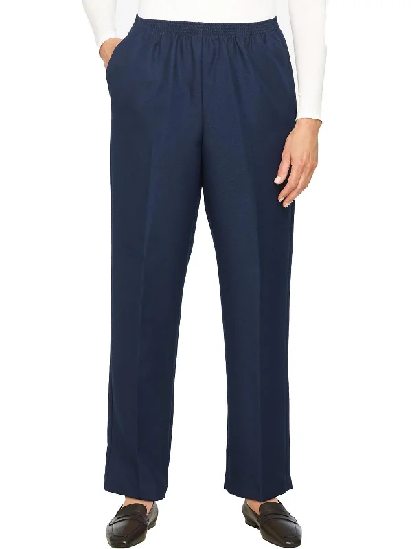 Save Big Plus Womens Polyester Straight Leg Pants