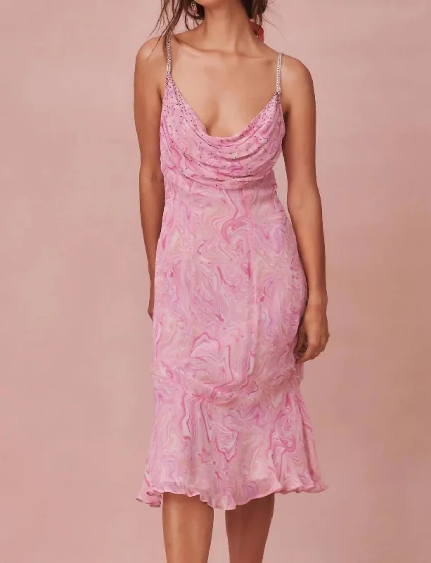 Exquisite Women's Wear Sale Cookie Midi Dress In Pink Kiss