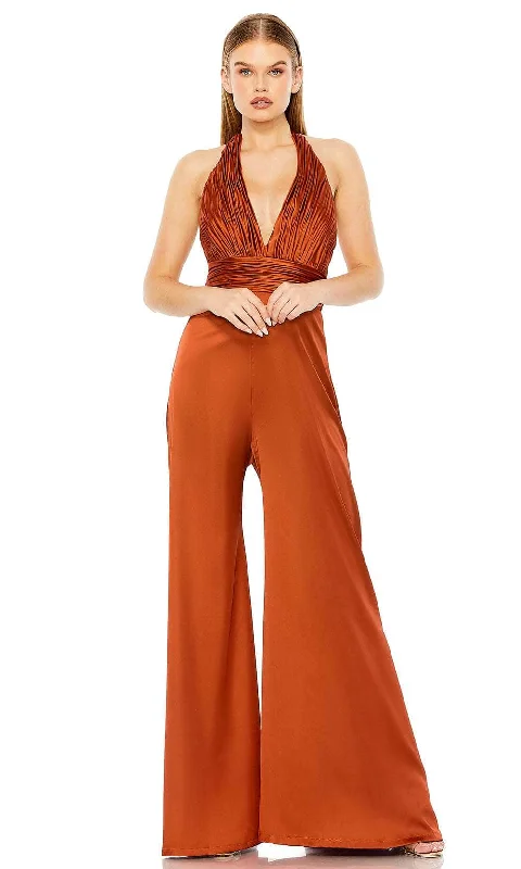 Daily Essentials Ieena Duggal 49810 - Pleated Halter Jumpsuit