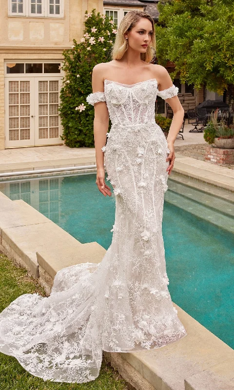 Women's Clothing Sale Online 3D Floral Lace Wedding Gown CD861W