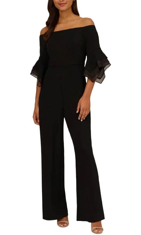 Comfortable Casual Women’s Clothing Adrianna Papell AP1E209617 - Flounce Sleeve Jumpsuit