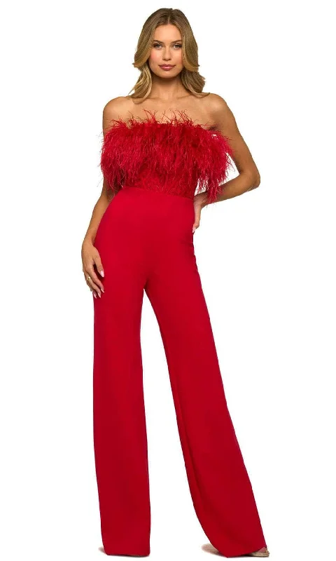 Women's Clothing Online Sherri Hill 55382 - Strapless Corset Jumpsuit