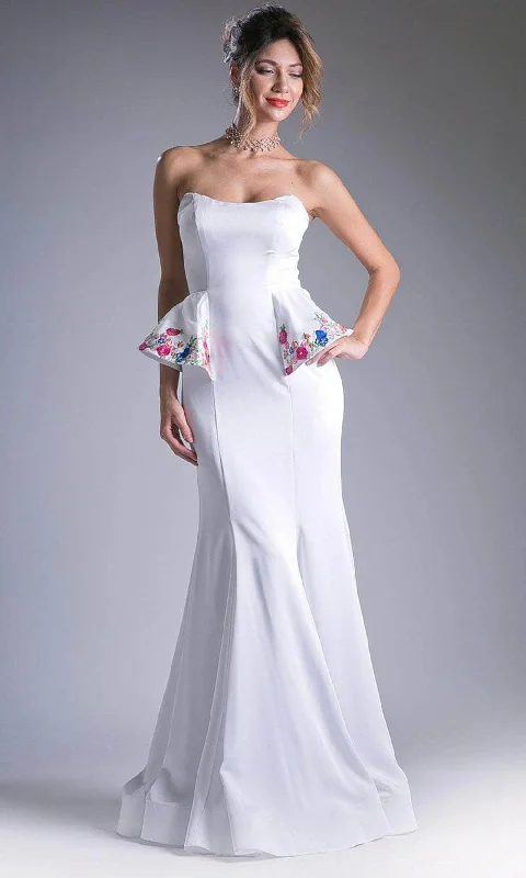 Trendy Women's Wear Collection Ladivine A5010 - Scoop Strapless Minimalist Gown