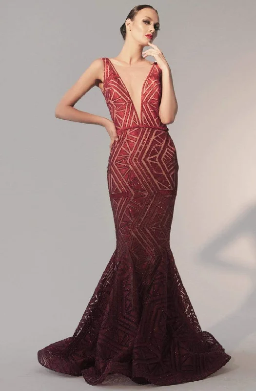 Limited Edition Nicole Bakti - 6786 Sequin Embellished Mermaid Gown