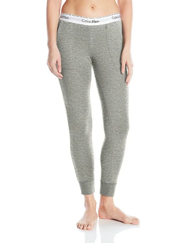 Vibrant Femme Fashion Modern Cotton Jogger Pant In Grey Heather