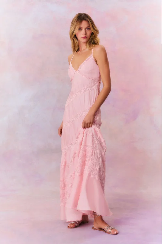 Spring Fashion Idalia Habotai Silk Maxi Dress