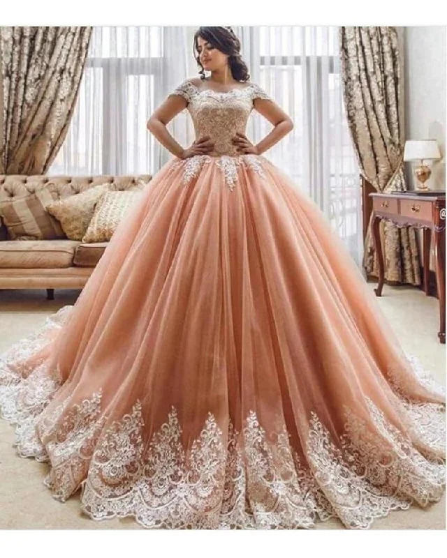 Women Clothes Roycebridal Pink Ball Gown Prom Girls Sweet Wedding Dress