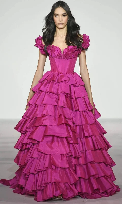 Best Sellers Sherri Hill 56039 - Taffeta Ruffle Ballgown