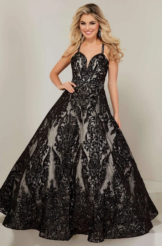 Signature Style Essentials Tiffany Designs - 16369 Deep Sweetheart Bodice Sequined Gown