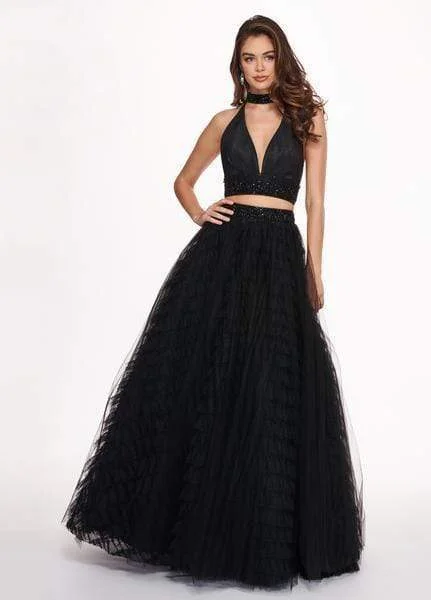 Women's Clothing Sale Rachel Allan - 6524 Two Piece Halter Ballgown Ruffles Dress with Choker