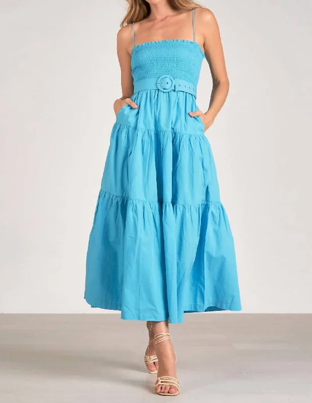 Women’s Evening Wear for Special Occasions Sophie Midi Dress In Aquamarine