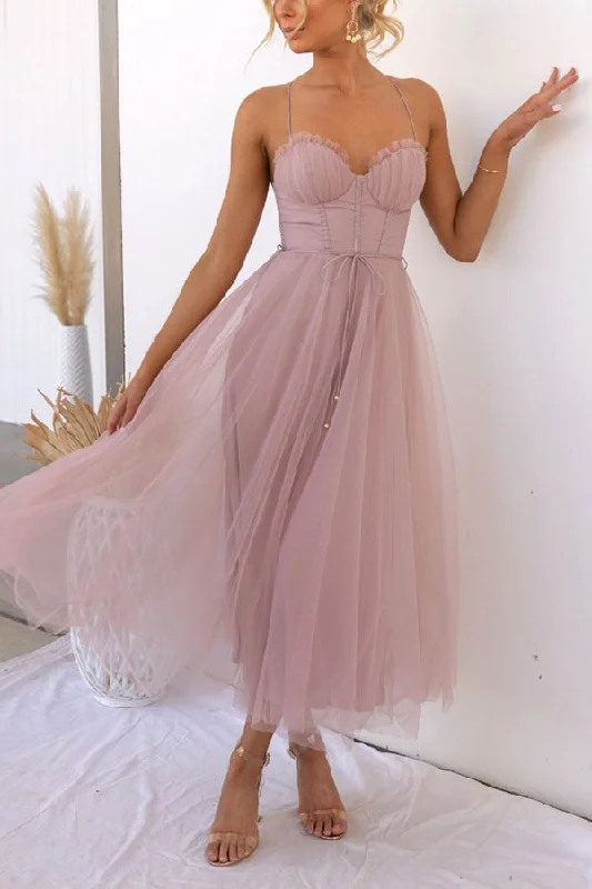 Embrace New Fashion Modern-day Princess Chiffon Suspenders Party Maxi Dress