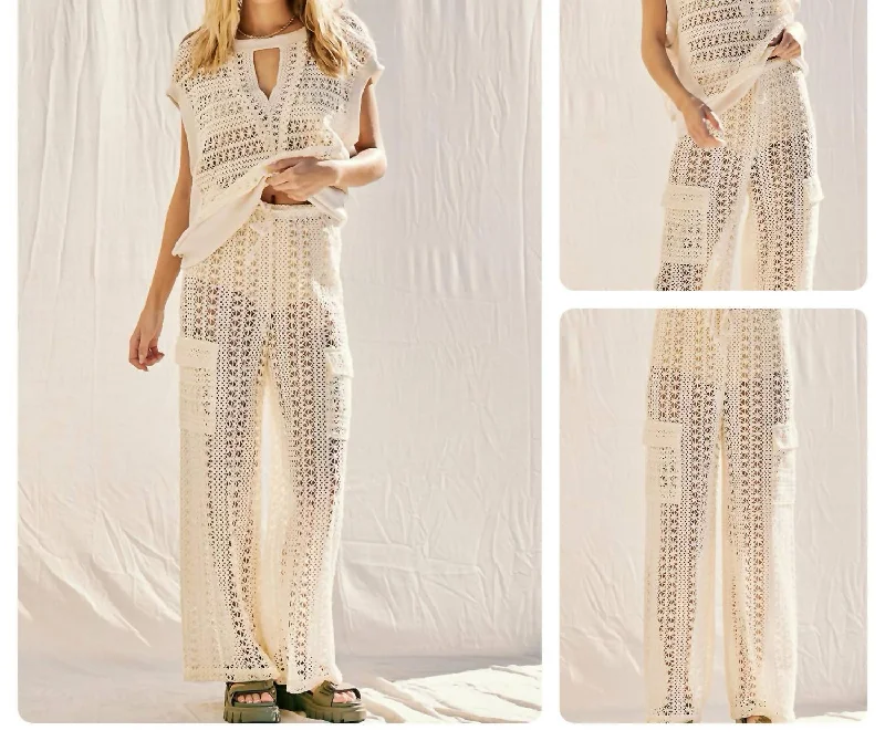 Gift Ideas Crochet Lace Pants In Natural