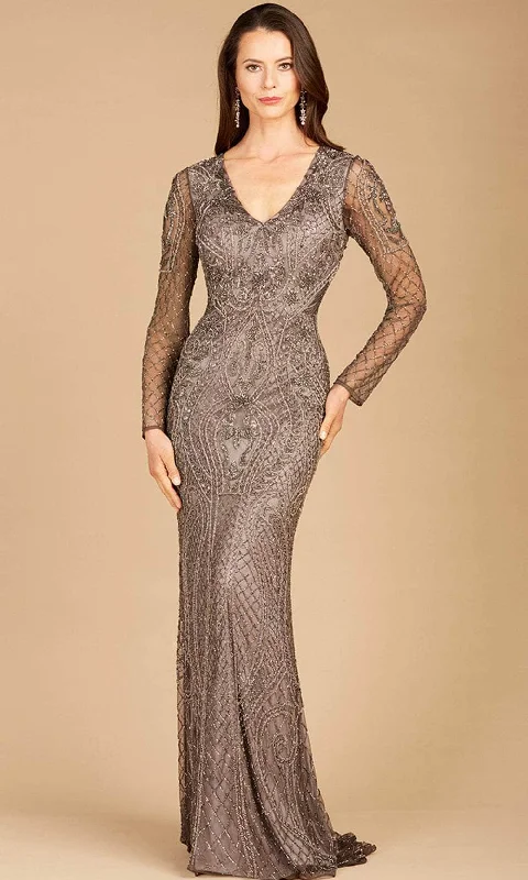 Relaxed Fashion Lara Dresses 29615 - Long Sheer Sleeved Evening Gown