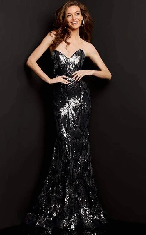 Exclusive Designer Collection Jovani - 05100 Strapless V-Neck Sequin Embellished Mermaid Gown