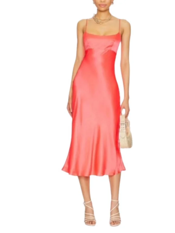 All Season Basics Discount Breeze Silk Midi Dress In New Fluro