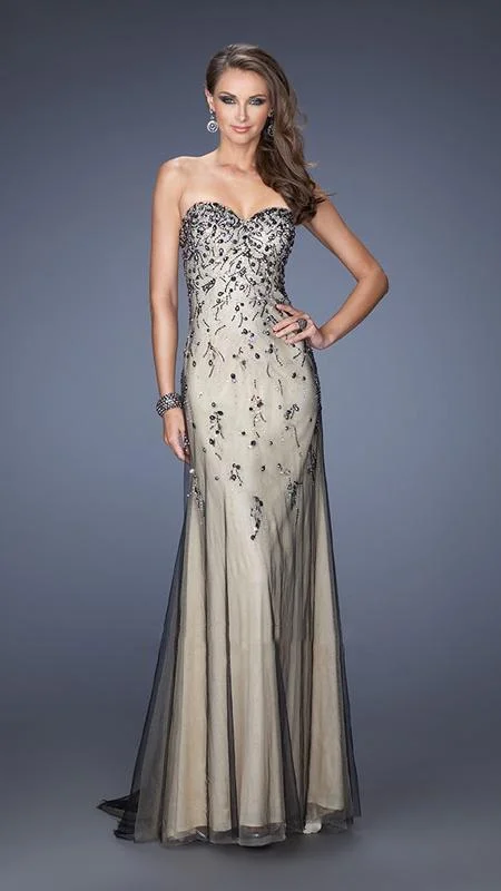 Flash Sale Or Flash Sales La Femme Gigi - 20080 Embellished Sweetheart Two-Toned Strapless Gown