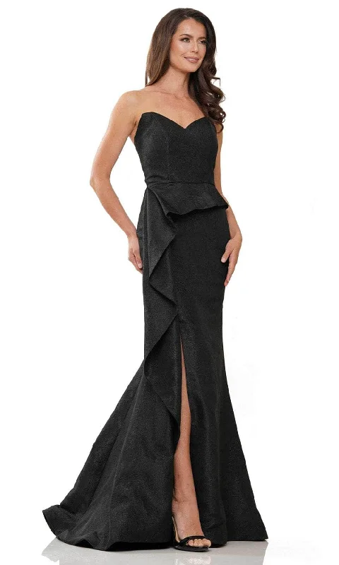 Ride The Style Wave Rina Di Montella RD2936 - Strapless Side Ruffle Evening Gown