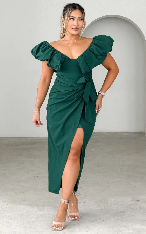 Flash Sale Online Elsie Midi Dress - Emerald Green