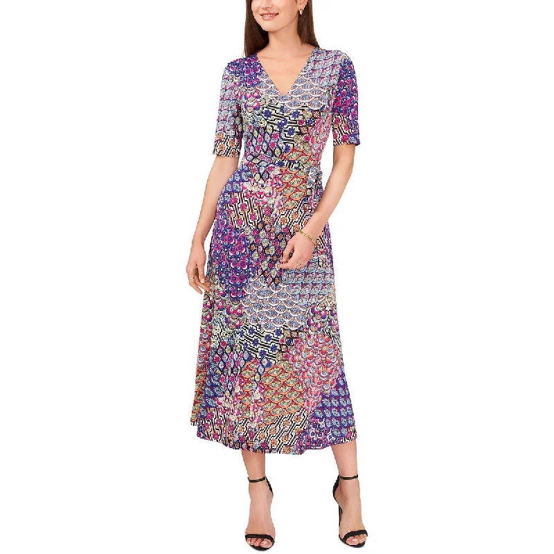 Wardrobe Upgrade Womens Printed Long Midi Dress