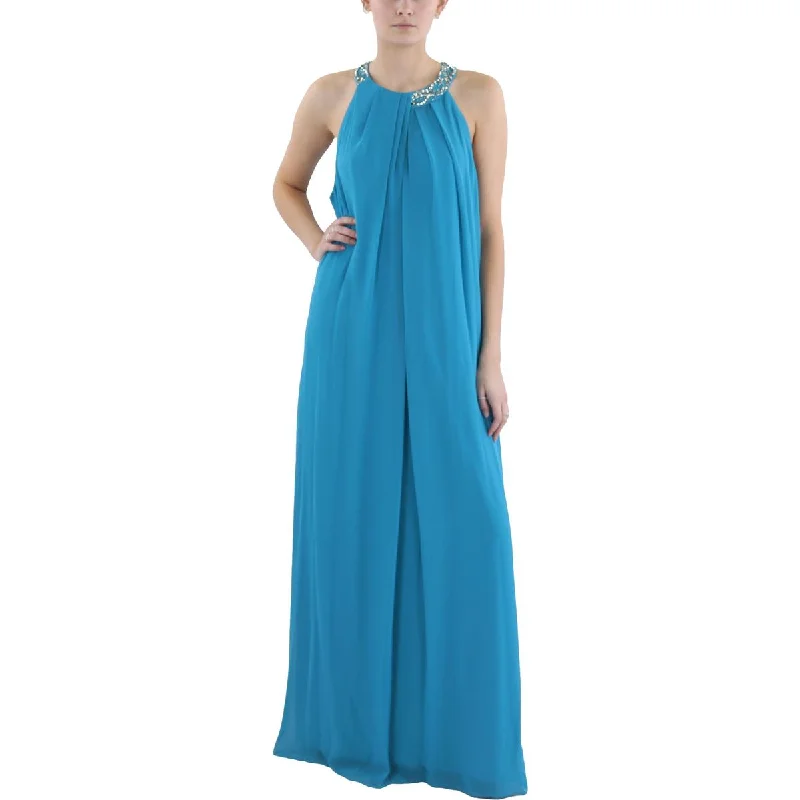 Clearance Sale Plus Womens Hi-Low Ruffled Maxi Dress