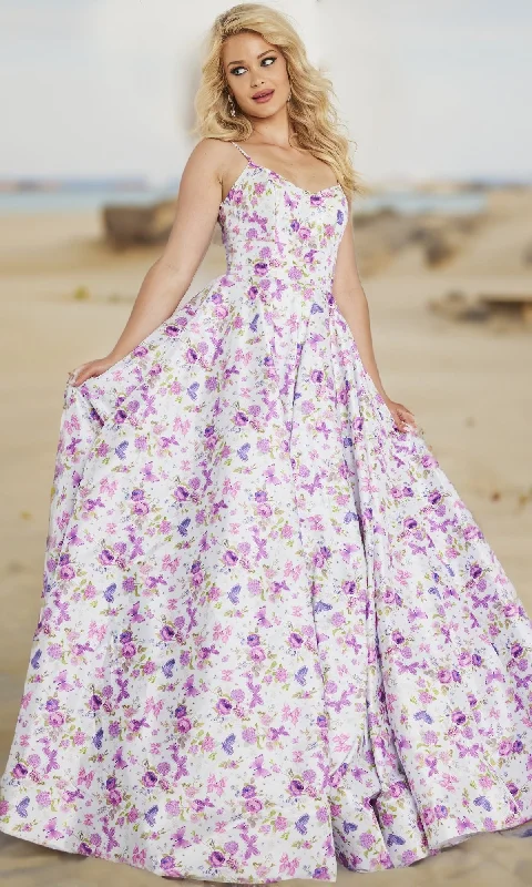 Online Clothing Boutiques Floral Butterfly Print Ball Gown JVN38218