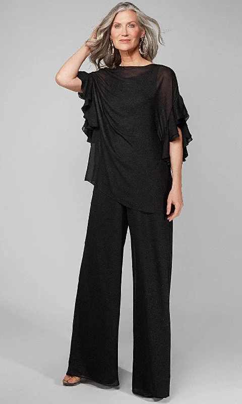 Exclusive Sale Alyce Paris - Ruffled Sleeve Formal Jumpsuit 27633