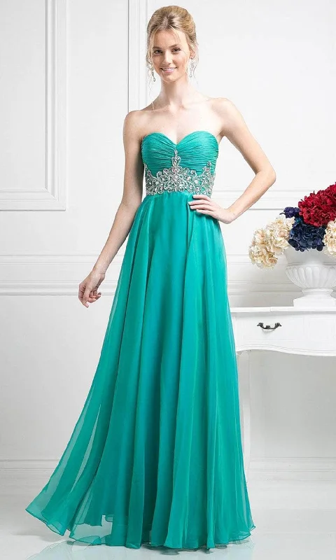 Online Shopping Boutiques Cinderella Divine 7664 - Strapless Empire Chiffon Gown