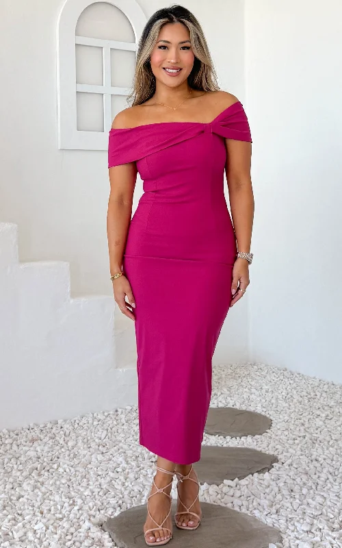 Must-Have Styles Mirella Midi Dress - Hot Pink