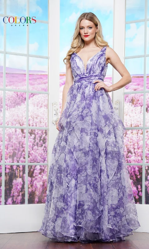 Exclusive Deals Online Sleeveless Floral-Print Prom Ball Gown: Colors Dress 3545