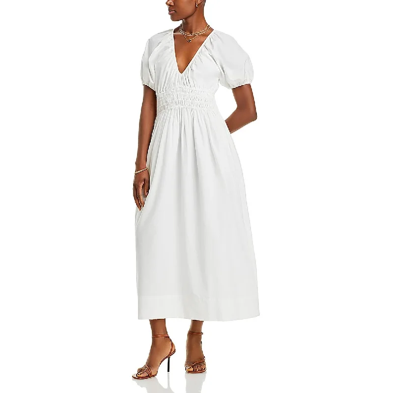 Flash Sale Now Teatro Womens Silk Blend V-Neck Midi Dress