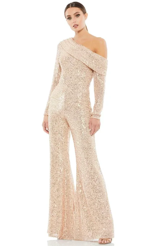 Affordable Online Boutique Ieena Duggal 26596 - One-Shoulder Sequined Jumpsuit