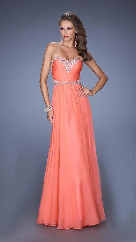 Limited Time Offer La Femme - 19372 Strapless Evening Gown with Jeweled Waist