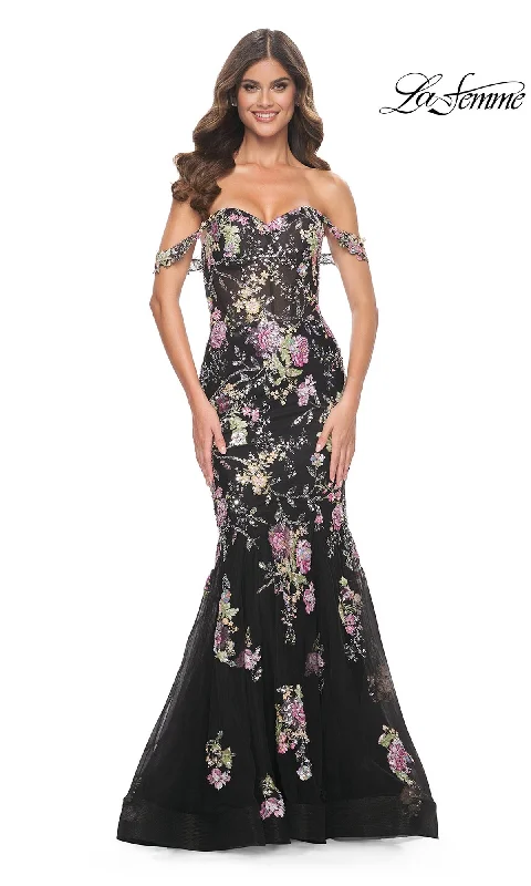 Flash Sale Starts La Femme Long Floral Mermaid Prom Dress 32087