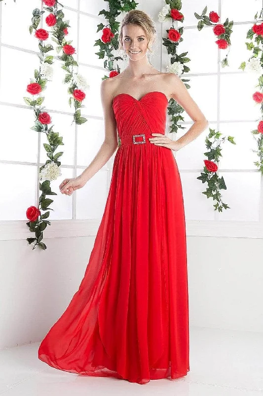 Fashion Forward Femininity Ladivine C7460 - Strapless Twined Front Chiffon Evening Gown