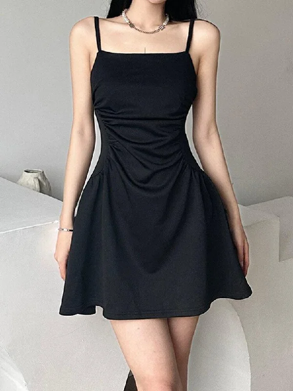 Boho Chic Fashion Black Sleeveless Mini Dress