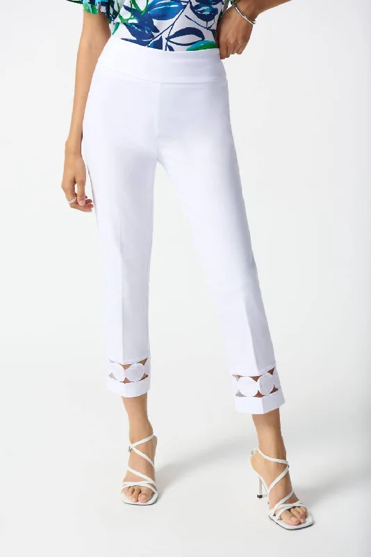 Don't Miss Out Millenium Cropped Pull On Pants In White