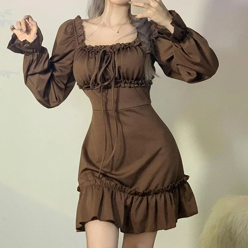 Glamorous Evening Wear Fairy Grunge Ruffled Mini Dress