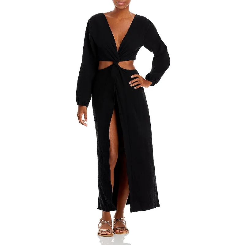 Best Online Boutiques For Women Womens Front Slit Long Sleeve Maxi Dress